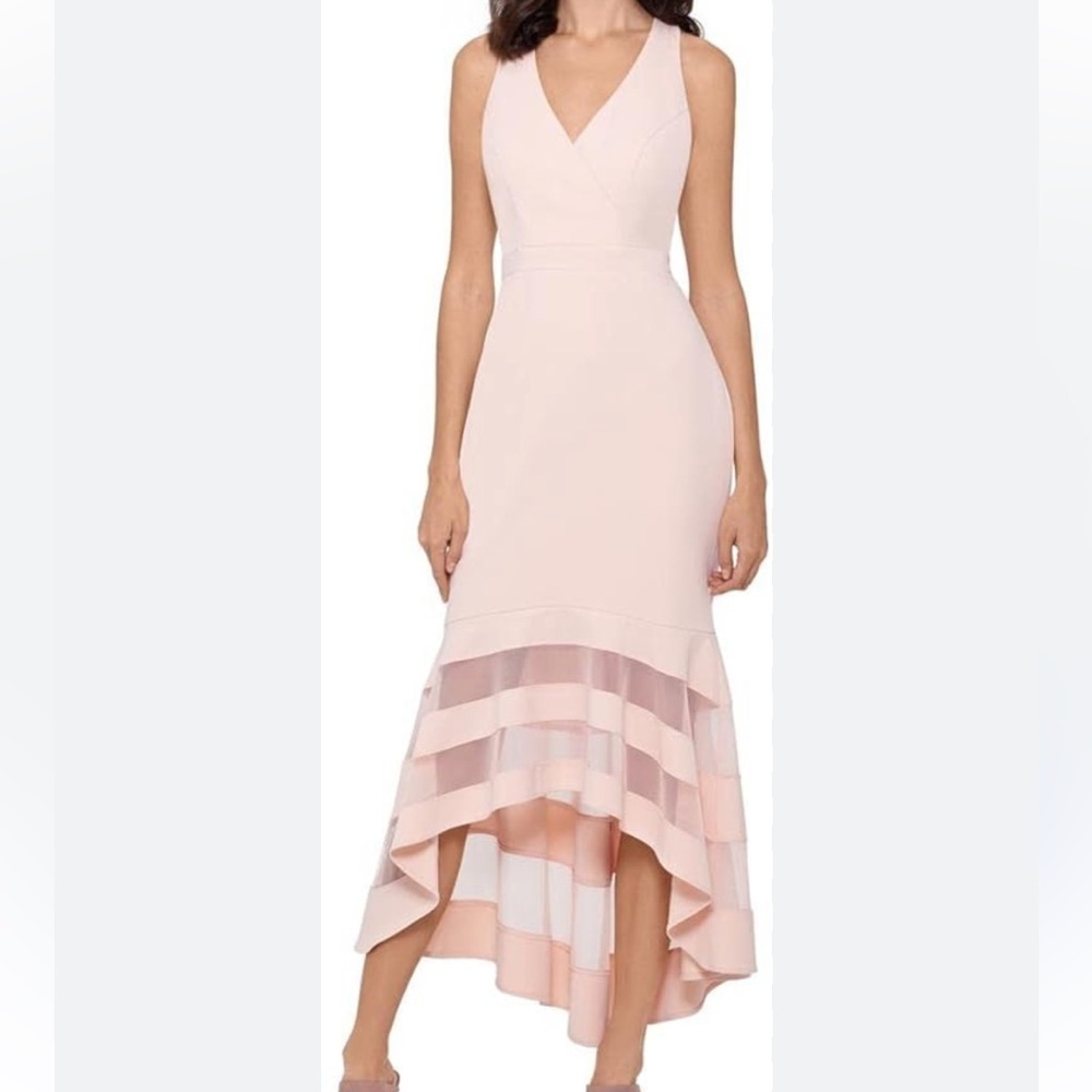 Xscape Light Pink Layered Wedding Dress